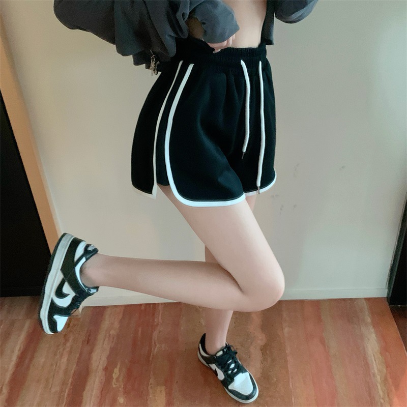 运动短裤女夏季跑步宽松阔腿三分裤ins家居睡裤外搭瑜伽裤防走光1