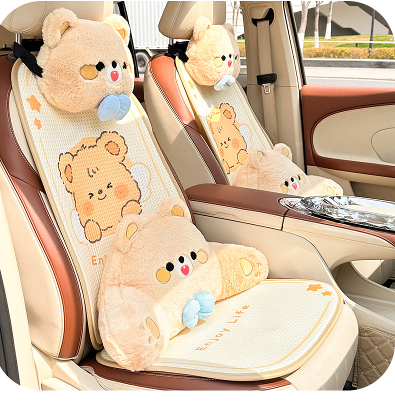 Four Seasons General Motors Cushion Cute Cartoon Car Breathable Seat Cool Mat Summer Ice Silk Non-slip Car Seat Cushion