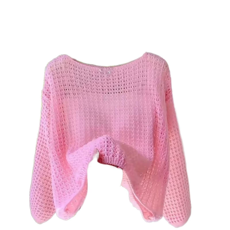 Thin knitted spring summer long-sleeve, Korean style, western style