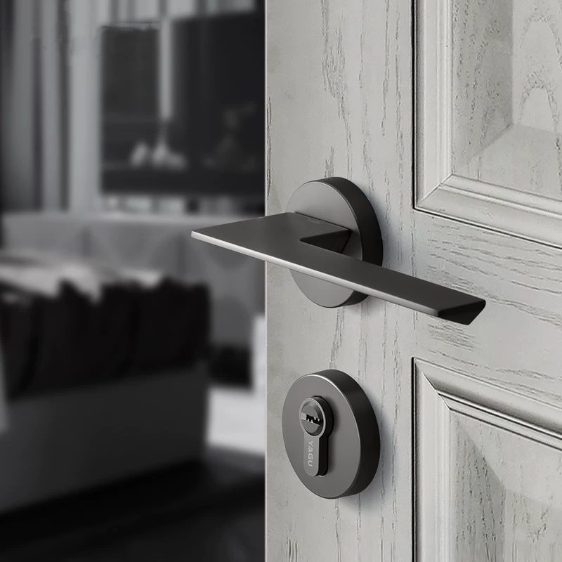 Split Scandinavian modern lock from natural wood, Nordic style, full set