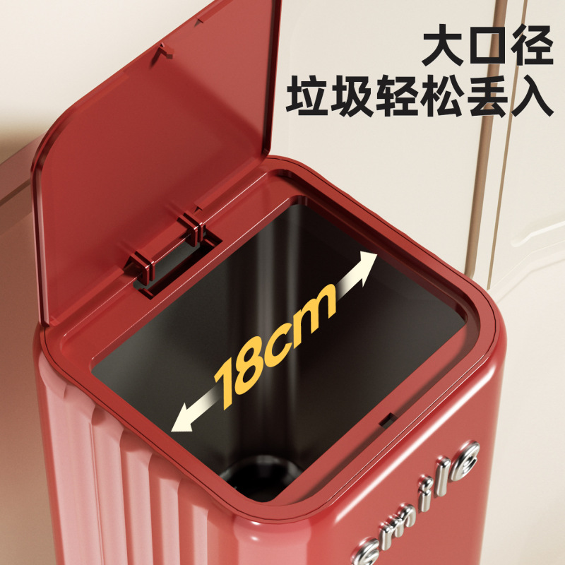 厨房专用免弯腰垃圾桶家用2025新款高脚高颜值大容量可移动卫生桶|undefined