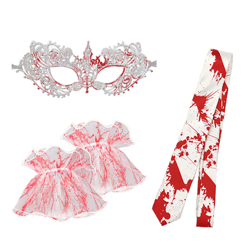 Amazon nuevo Halloween Bloodstain Horror Costume Fantasmas Feast Witch Party Accessories Disfraces de baile de maquillaje