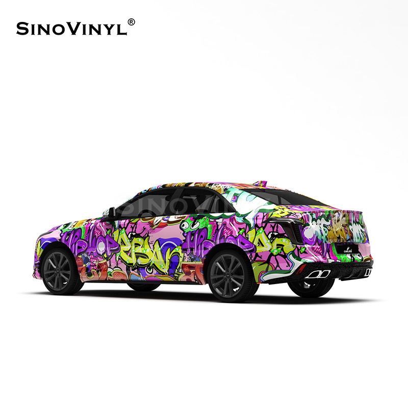 Carlake dibujos animados de graffiti serie coche que cambia de color película Inglés personalizado pintado coche cuerpo pegatinas gato de dibujos animados coche que cambia de color