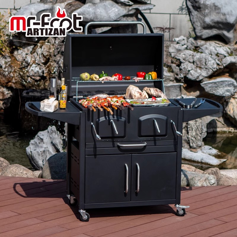 horno de cocción al aire libre horno de barbacoa parrilla de carbón casera terraza villa patio jardín BBQ americano grande