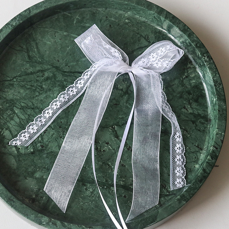 厂家雪纱丝带批发手工发饰爱心纱蕾丝蝴蝶结包装礼品透明雪纺飘带