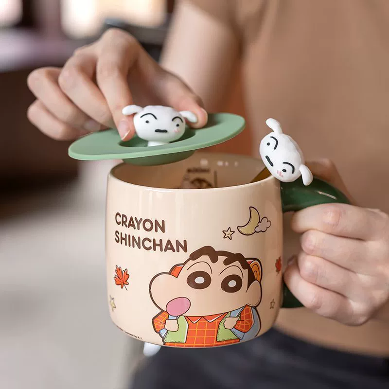 Кружка с масштабом Crayon Shin-chan, милая пара, керамическая чашка для воды, женская домашняя чашка для молока