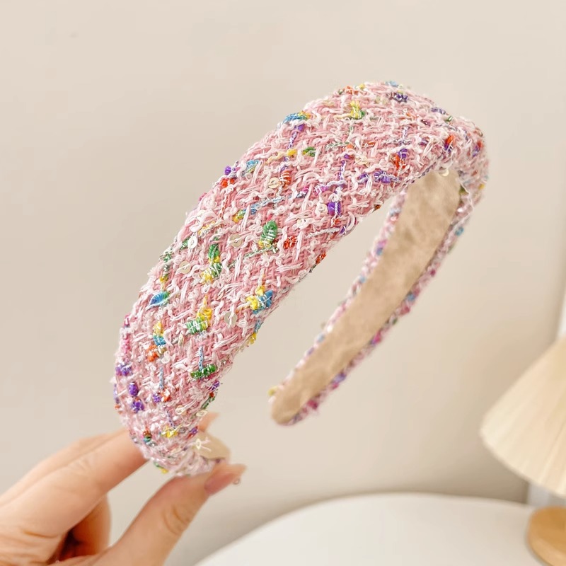 Alta gama Chanel estilo alto cráneo superior diadema de las mujeres de todo partido pelo presionando diadema pelo paquete temperamento tocado horquilla grutas pelo