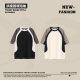 Heavy 260G three-color stitching contrast color short sleeve T-shirt men's American retro trend loose casual summer sweethearts outfit