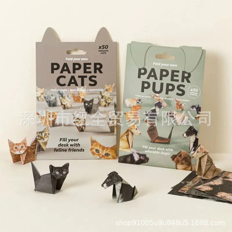 跨境热销Paper Cats Origami Craft Kit纸猫折纸工艺套件|undefined