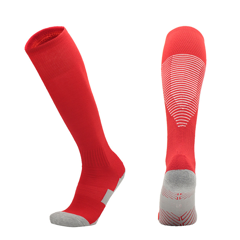 Calcetines de fútbol sobre la rodilla de color sólido personalizados Calcetines para adultos, niños de escuela primaria, calcetines deportivos con fondo de toalla gruesa, calcetines de béisbol