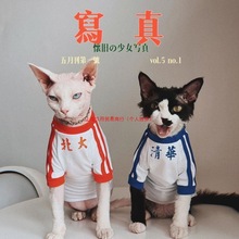 SPHYNXPLANET德文猫衣服斯芬克斯无毛猫夏天薄款复古纯棉清华T恤