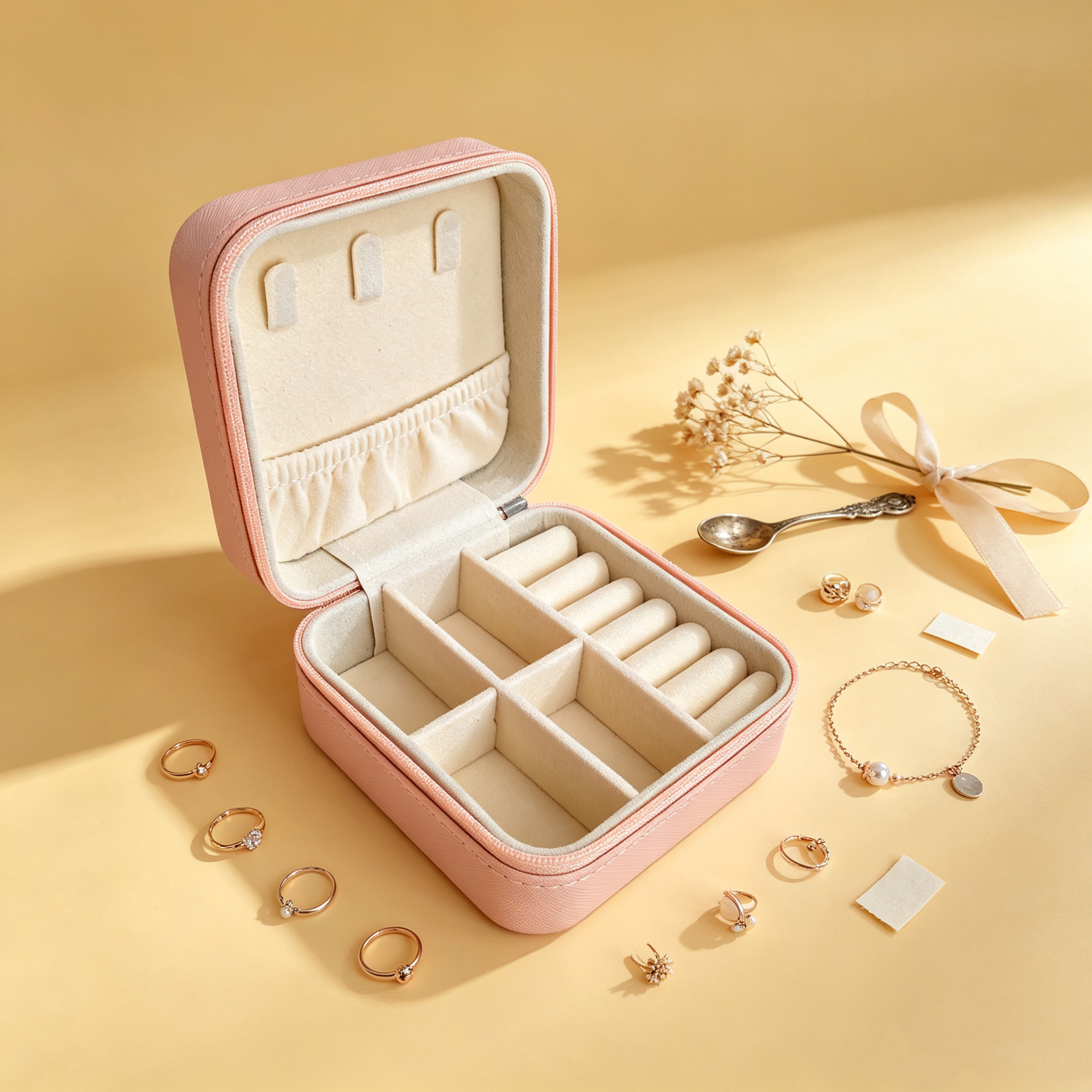 Caixa de joyería de cuero portátil para viajar caja de almacenamiento anillo collar de brazalete bolsa de joyería a prueba de polvo image 16