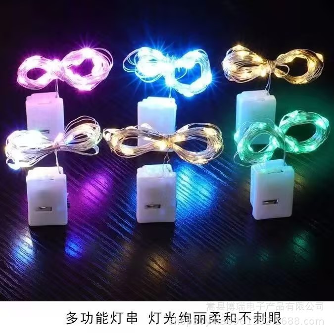 LED lámpara de alambre de cobre con caja de regalo ramo de pastel decoración led cadena de lámparas ajustable parpadeante guirlanda pequeña lámpara de color al por mayor