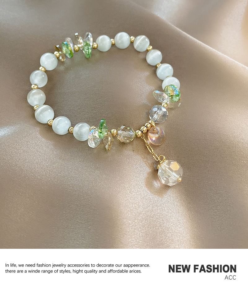 Fashion Simple Bracelet Female Green Crystal Opal Bracelet Hand Jewelry Wholesalepicture3