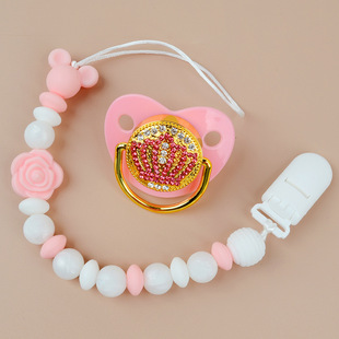 Baby Products Mickey Flower Silicone Beads Tooth Gel Anti-drop Chain Silicone Rope