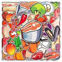 50 pieces of fresh graffiti original hand-drawn cartoon children's cognitive creative DIY phone case luggage sticker waterproof