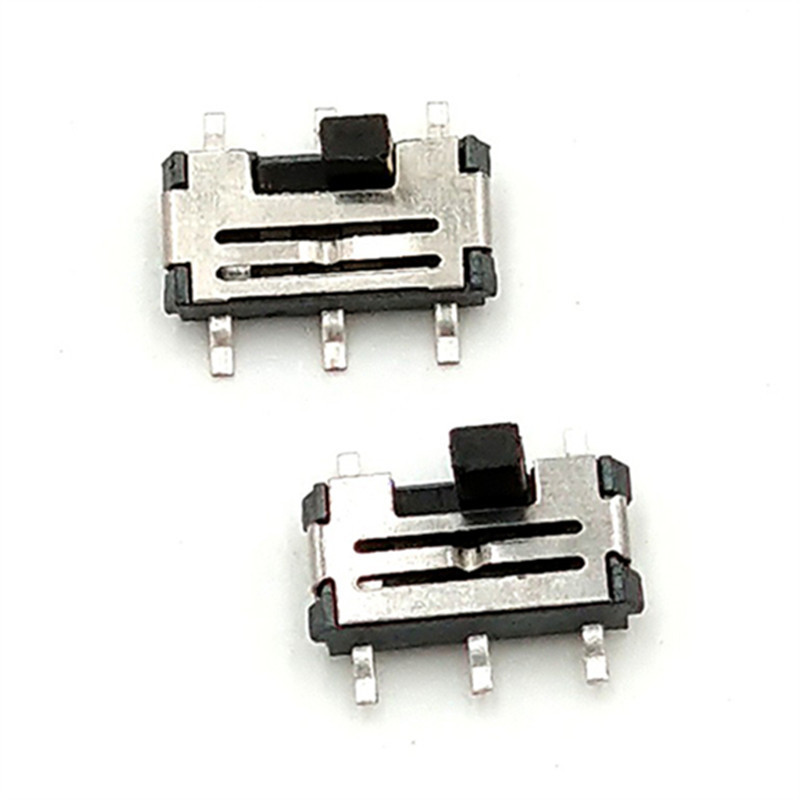 微型拨动开关MSS-22C02 2P2T六脚二档两档 贴片正拨带柱 柄长1.5H