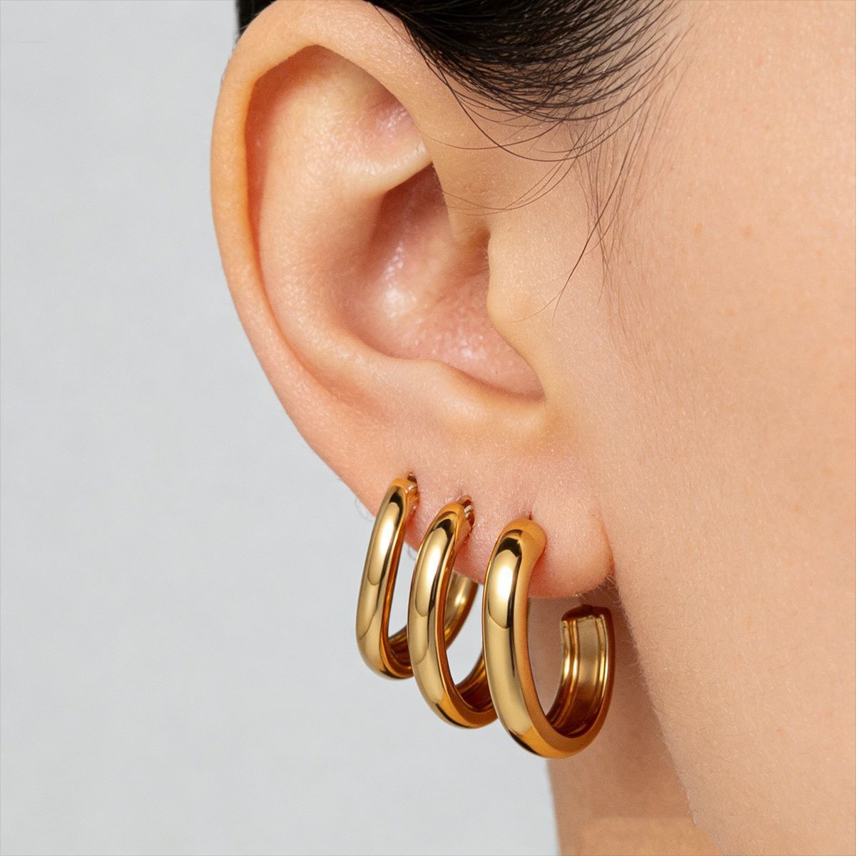 TENA Europa y los Estados Unidos lujosos aretes de acero inoxidable de alta calidad aretes de acero de titanio geometría pernos de joyería venta caliente transfronteriza simple image 5