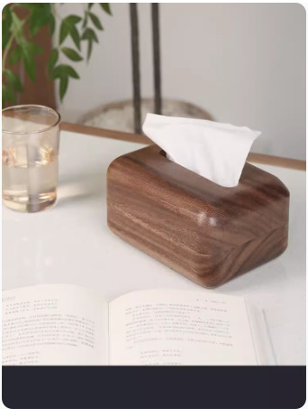 Caja de pañuelos de nogal negro caja de pañuelos de madera maciza creativa nueva sala de estar de estilo chino restaurante de hotel de alta gama B & B caja de pañuelos