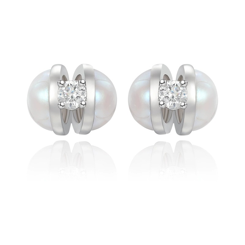 Xuping incrustado de perlas de zircón simple temperamento de moda perlas elegante nicho de diseño personalizado otoño invierno auriculares al por mayor
