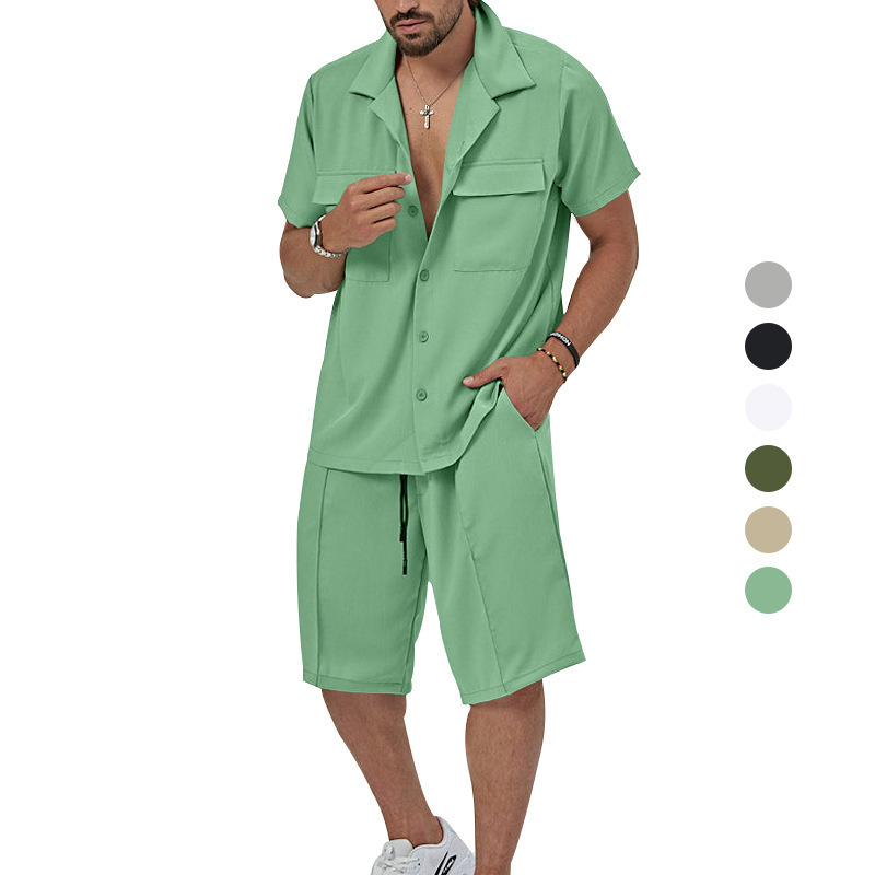 Men's Solid Color Shorts Sets Men's Clothing display picture 6