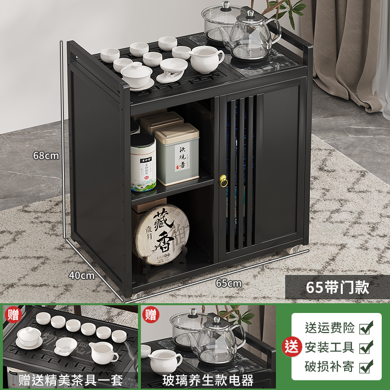 Mesa de té móvil balcón casa pequeña mesa de té carrito de té hervidor de agua integrado gabinete de té con ruedas mesa lateral de té juego de té traje