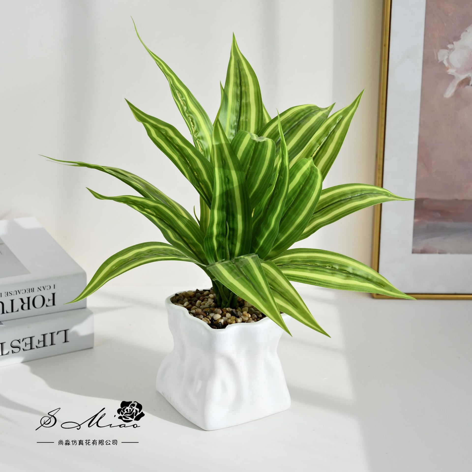 Simulación de plantas verdes en maceta creativa interior artificial imitación de plantas verdes props fotográficos decoración creativa de escritorio sala de estar