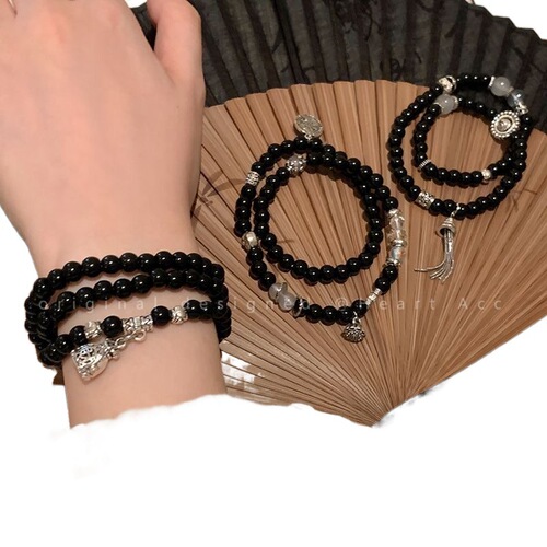 New Chinese Style Shan Gui Flower Beaded Double Layer Bracelet for Women, National Style Retro  New Bracelet, Personalized and Versatile Accessory