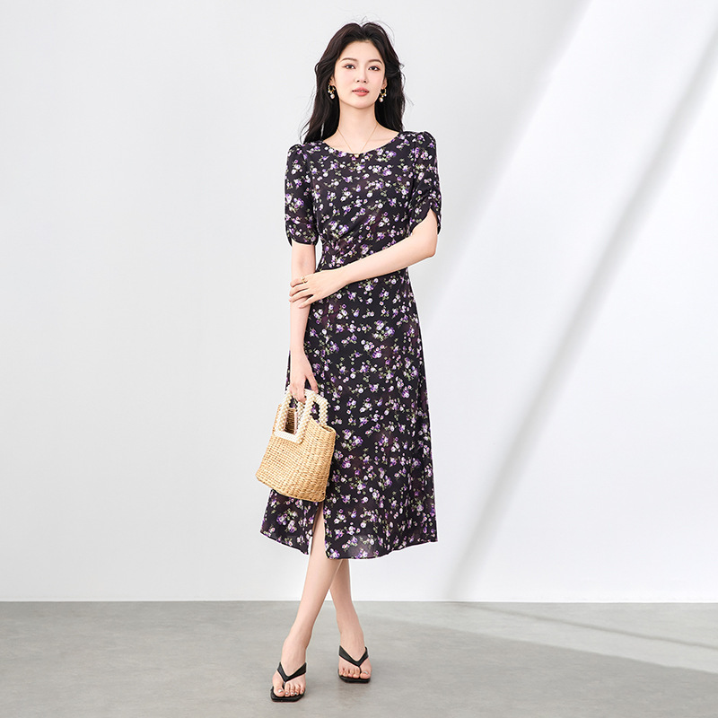 Đầm suông nữ midi mùa hè — 2507705 - Đen chi tiết 5