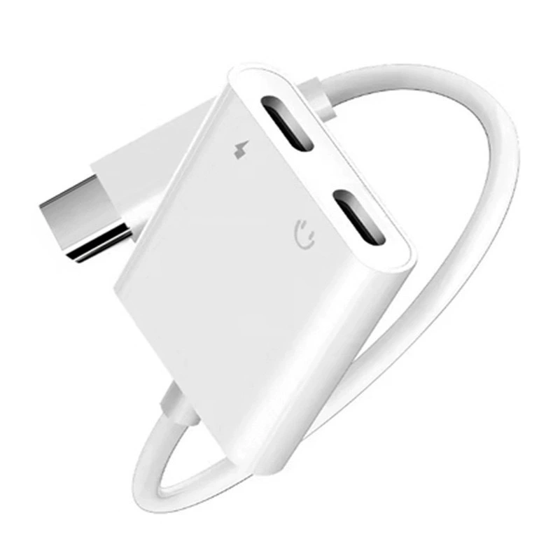 Two-in-one adapter cable 100W digital chip TYPE-C to double C multi-function adapter audio cable support