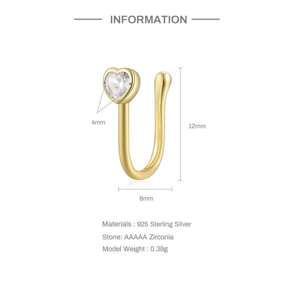 2g Weight Nose Ring Classification 1 Piece Quantity Daily, Street Occasion 925 Sterling Silver Material Star, Moon Pattern Women's Gender Plating Design Simple Style Style 1 Piece Nose Rings & Studs Simple Style Star Moon 925 Sterling Silver Plating 7