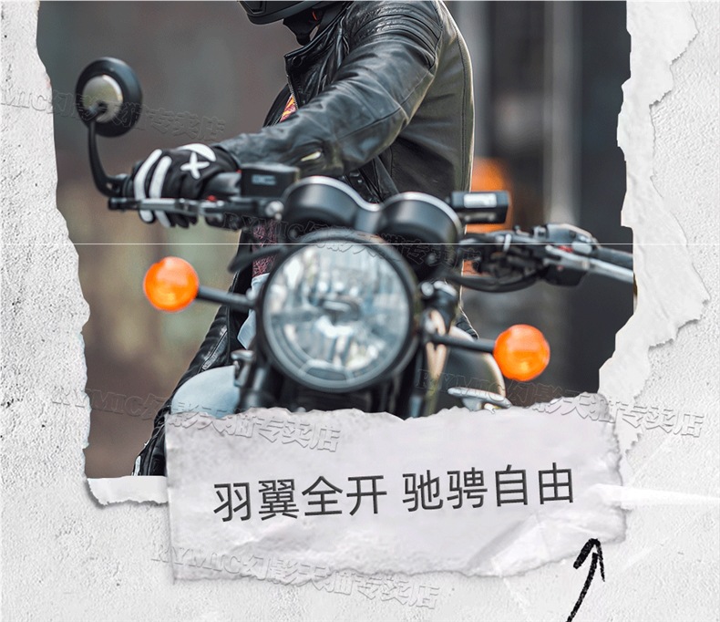 Rymic Retro Cruise Full-Face Motorcycle Helmet Men's and Women's Motorcycle All-Season Safety Helmet Bluetooth Slot 3C Certification
