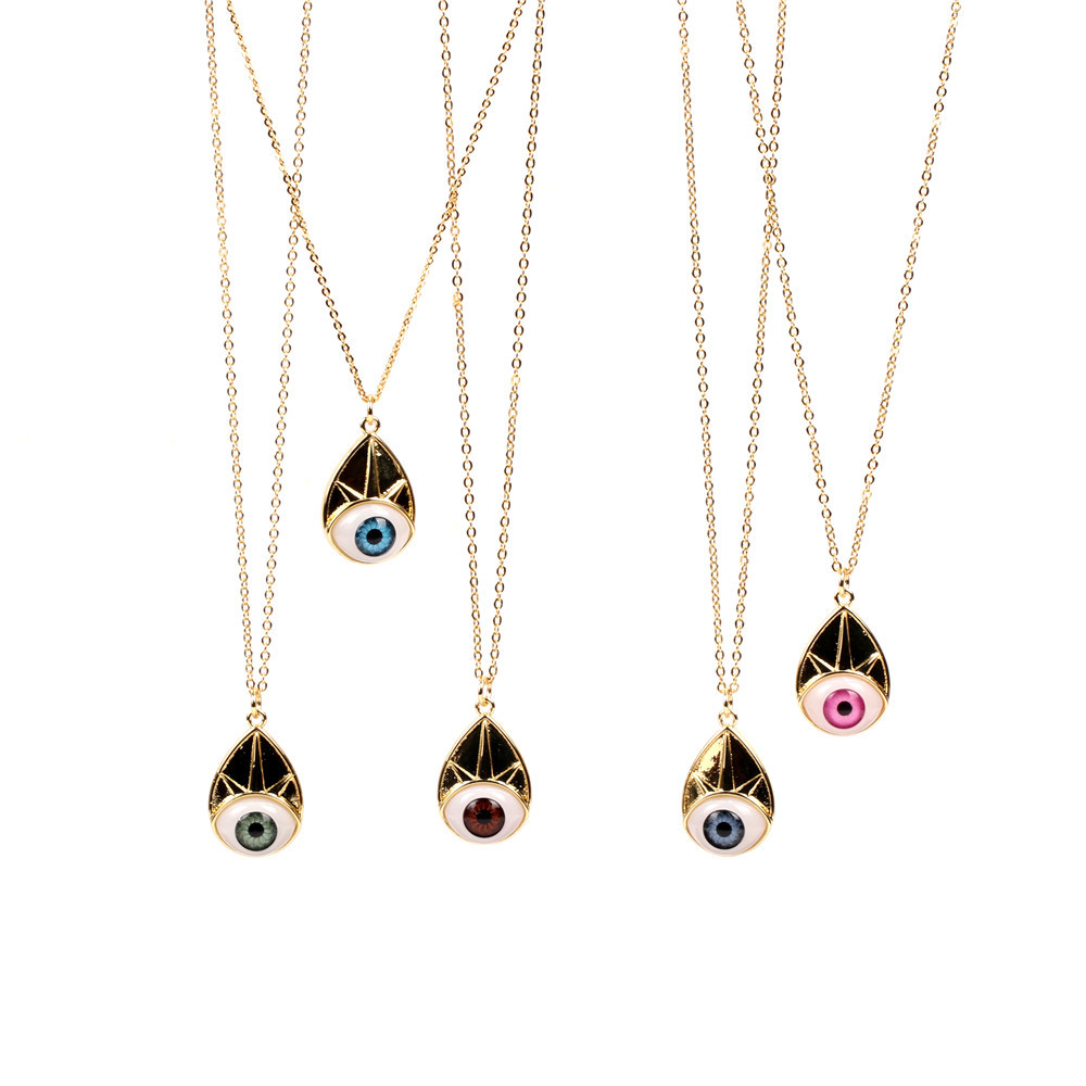 Fashion Devilu0027s Eye Copper Gold-plated Pendant Short Necklace