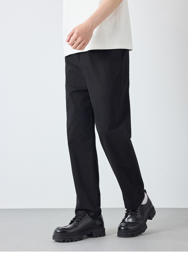 Quần kaki nam công sở ống đứng dáng thẳng vải cotton pha — đen chi tiết 21