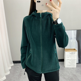 2023 New Composite Women's Pure Color Hooded Single Coat