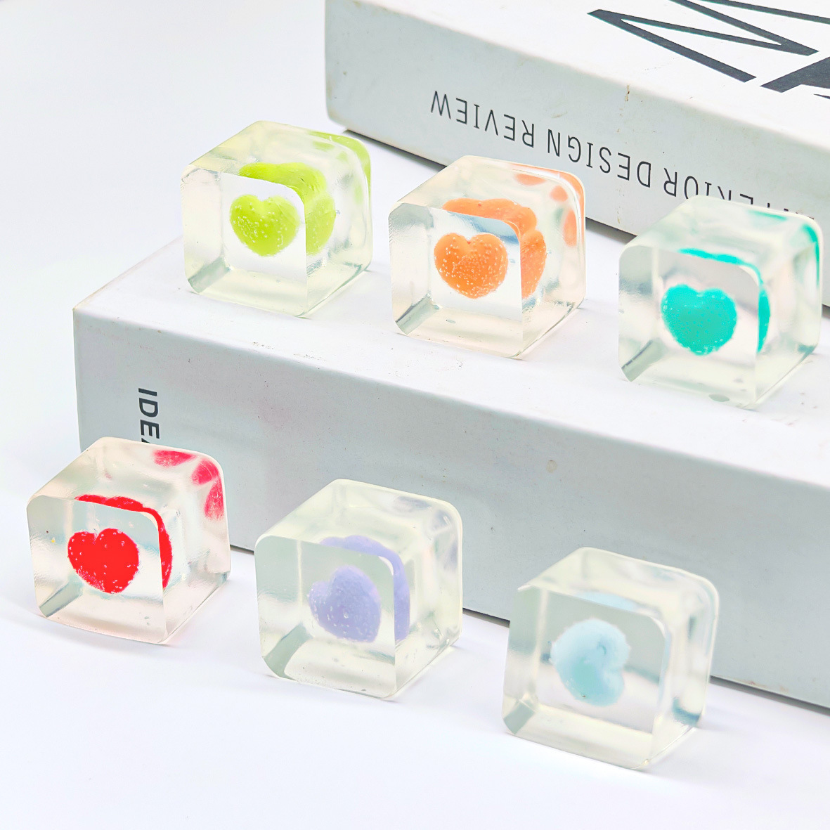 Valentine's Day Cross-Border New Product Creative 3.0 Ice Cube Heart-Shaped Stress Relief Squeeze Toy Wholesale Stress Relief Venting Toy