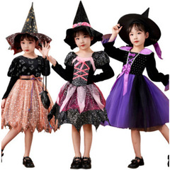 国境を越えた2025年ハロウィーン魔女衣装少女魔女コスプレ衣装ワンピース万聖服