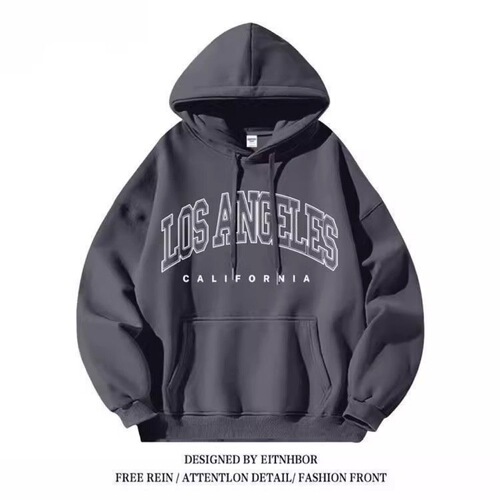 American minimalist letter print hoodie for men and women, autumn and winter street fashion, couple minimalist letter