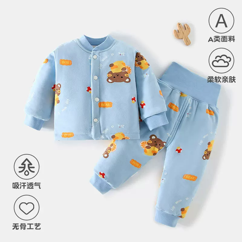 宝宝秋冬120克夹棉棉袄棉衣高腰棉外套手工棉花衣加厚儿童纯棉套