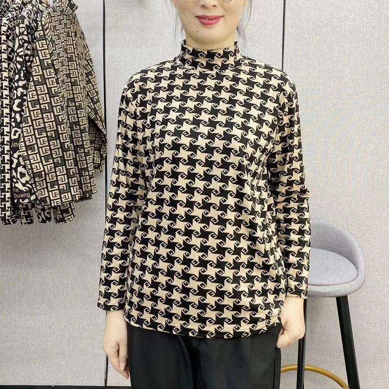 Spring thermal underwear for mother, T-shirt, for middle age, plus size
