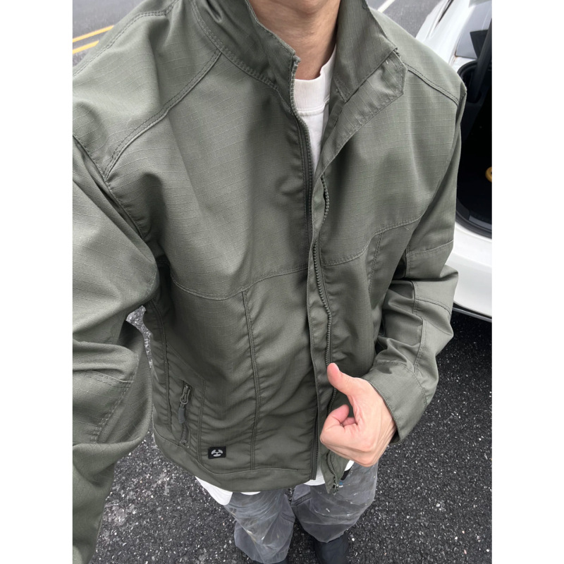 春秋美式战术机能户外冲锋衣夹克外套男防水立领痞帅工装上衣百搭|undefined