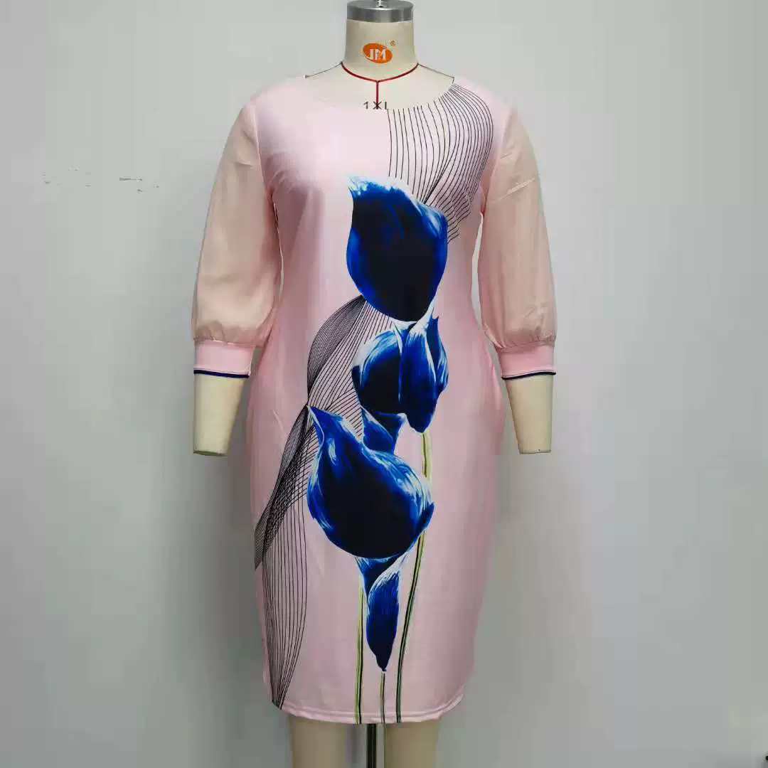 Dress, plus size, Amazon, round collar