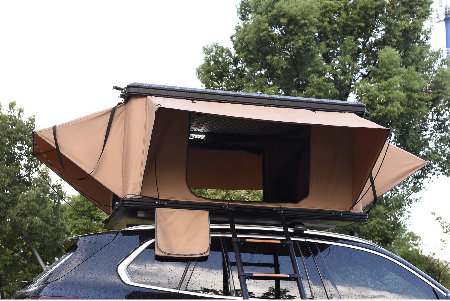 Outdoor Barbecue Adventure Aluminum Shell Helicopter Roof Tent Suv Car Mountain Camping Vehicle-Mounted Camping Tent