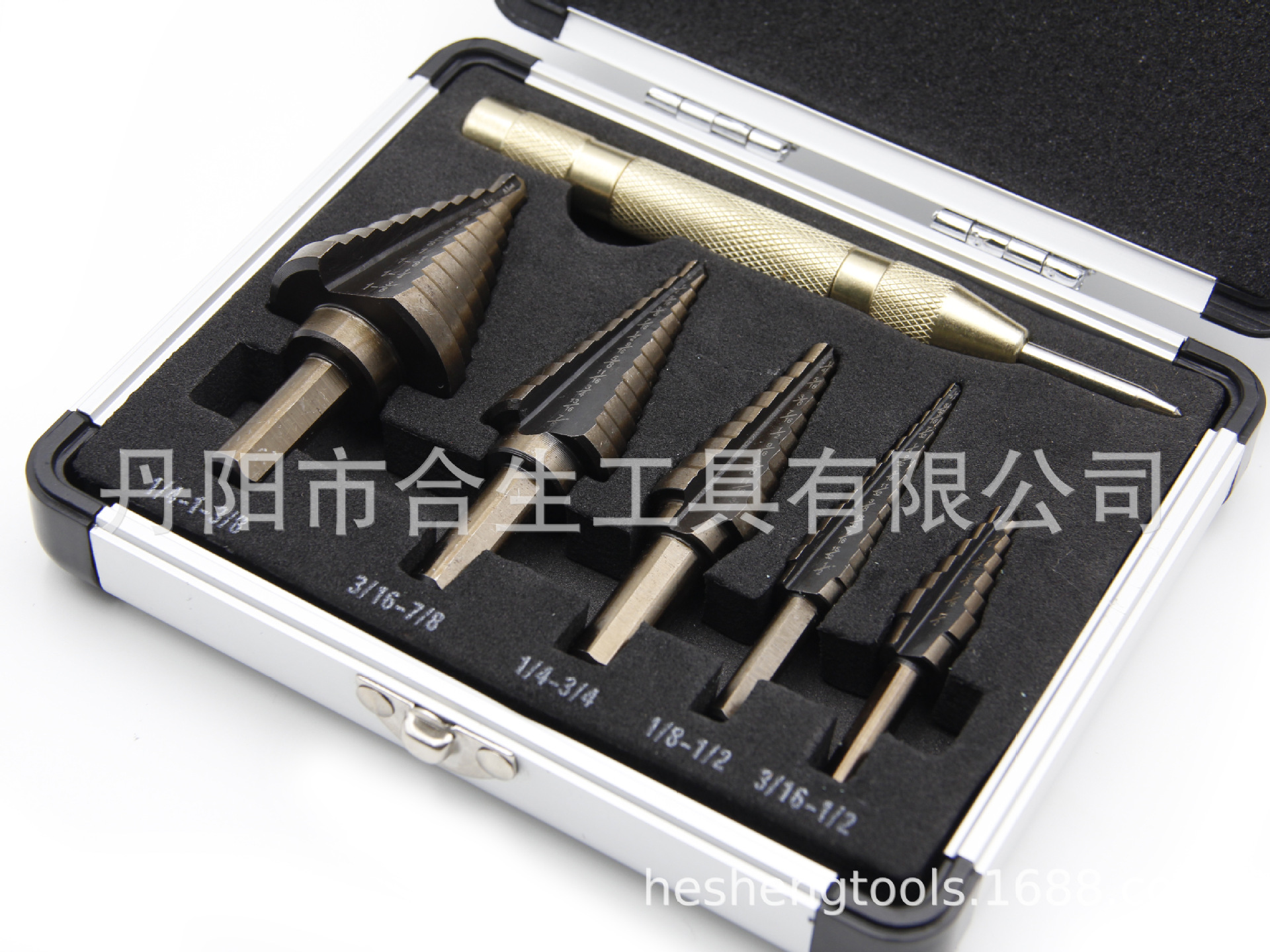 5PC英制烤黄阶梯钻+中心冲铝盒装5.JPG