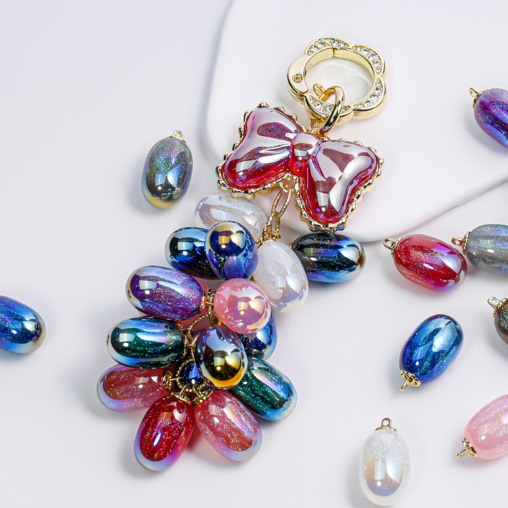 海家深海美人魚白K羊眼提子吊墜diy手機鏈包包掛件飾品配件批發