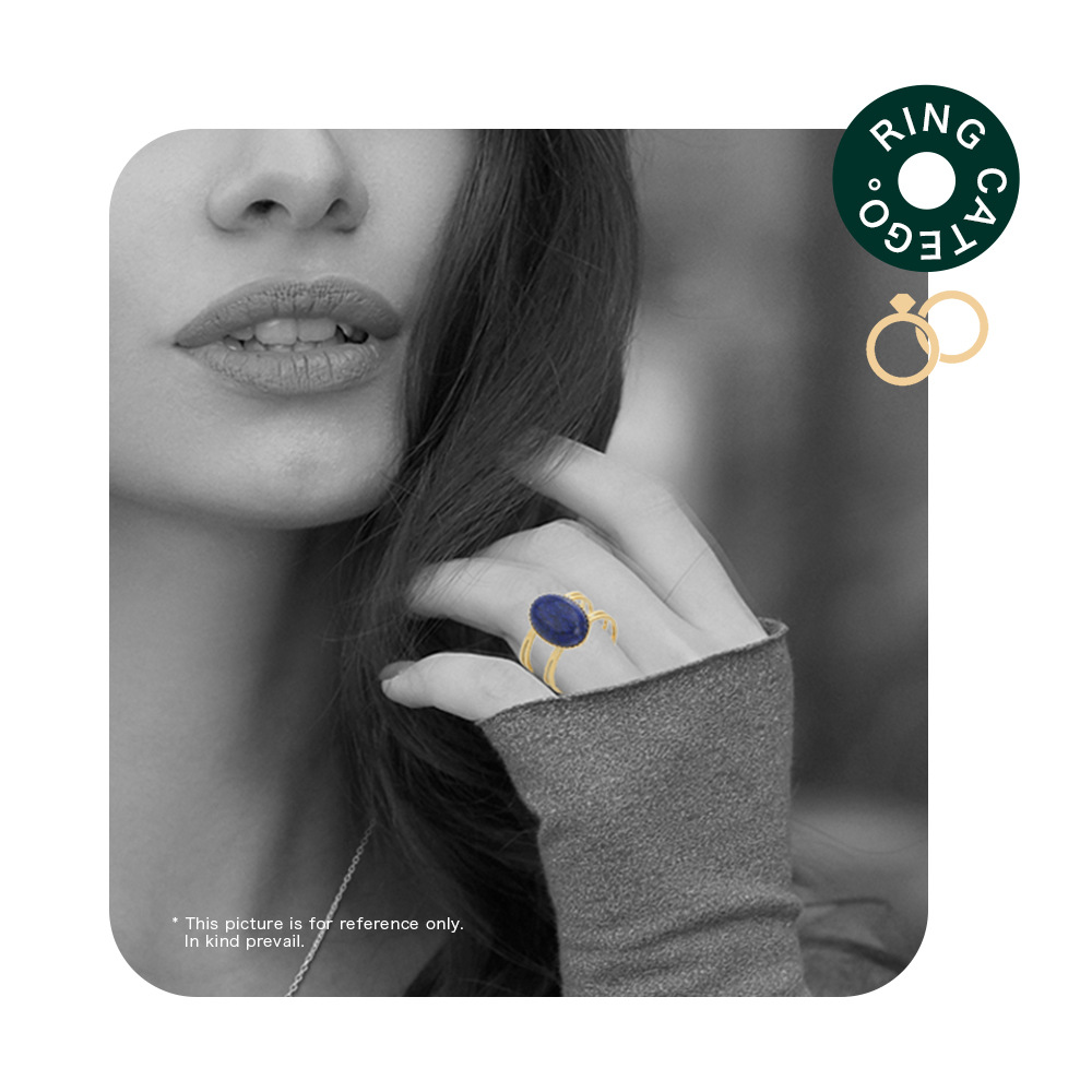 Fashion Geometric Stainless Steel Open Ring Natural Stone Stainless Steel Rings