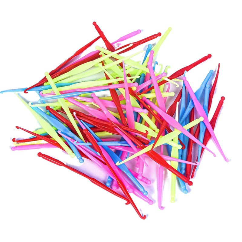 8.3cm смешанный цвет пластиковый маленький крючком радужная резиновая резиновая резиновая цепочка вплетеная машина