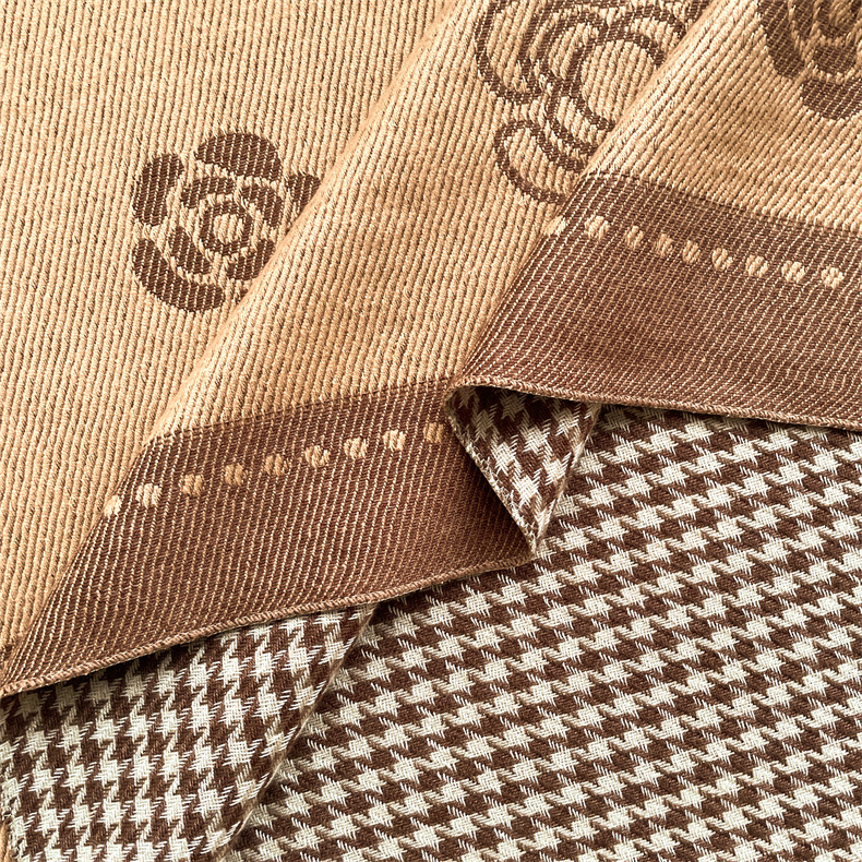 Herbst und Winter neue Tasche Damen Kerngarn Kamelie Tausend Vogelgitter doppelseitig warm Schal vielseitig dekorative Kaschmirschal_voghion.com