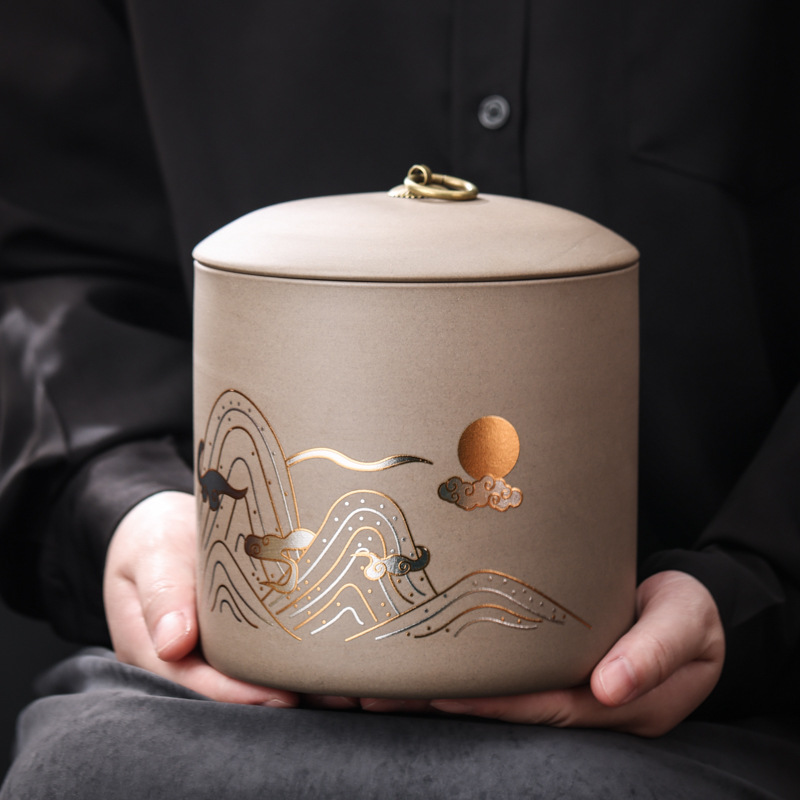 Porcelain Tea Can Sealed Can Large Size Tea Pot Tea Can 1 Pound Package Black Tea Pu-erh Tea Storage Can, Wholesale Available