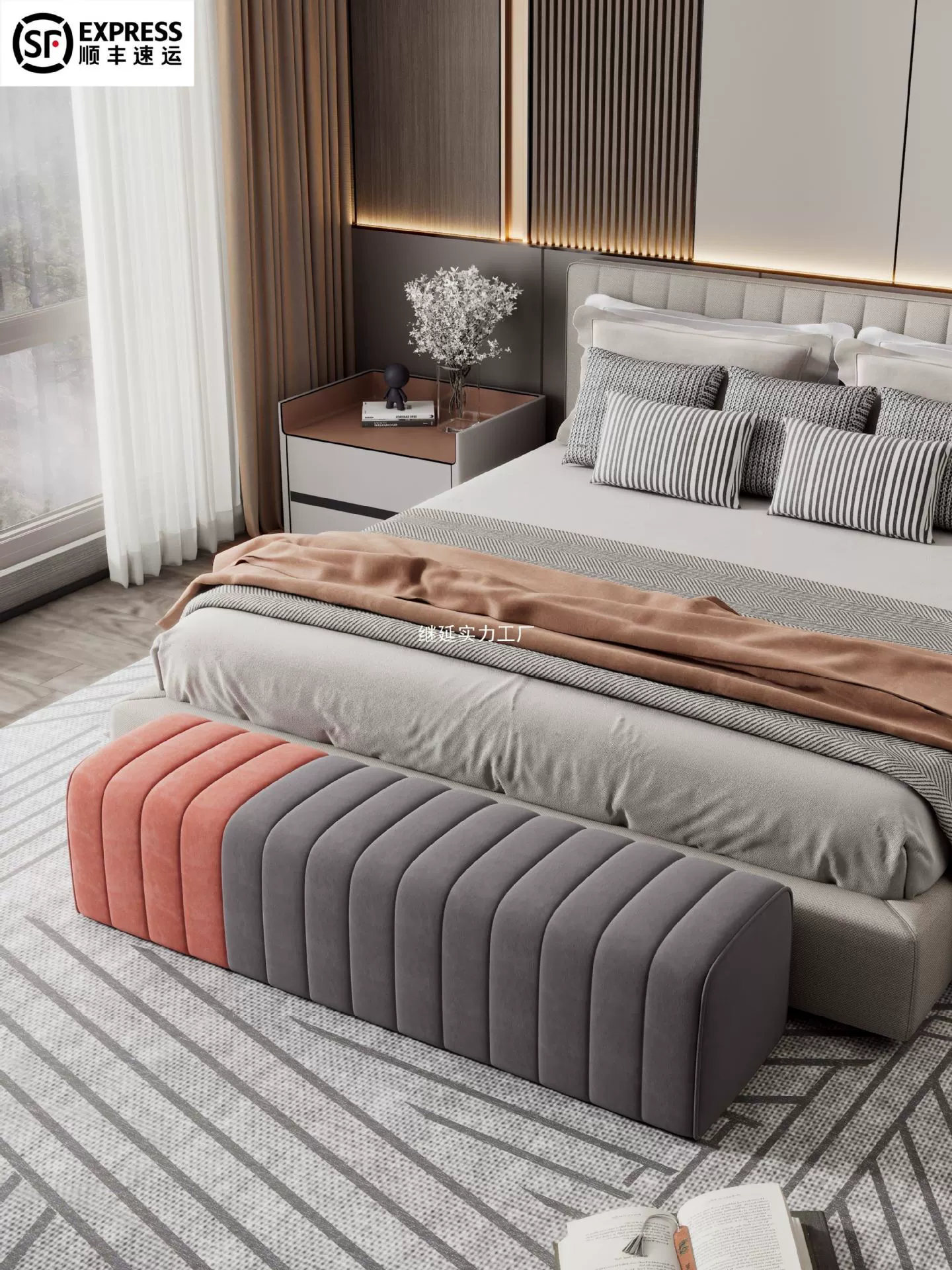 Легкий роскошный табурет для кровати в спальне, табурет для дивана в гардеробной, табурет для переобувания в прихожей, длинная скамейка для магазина одежды, минималистичный табурет для дивана.